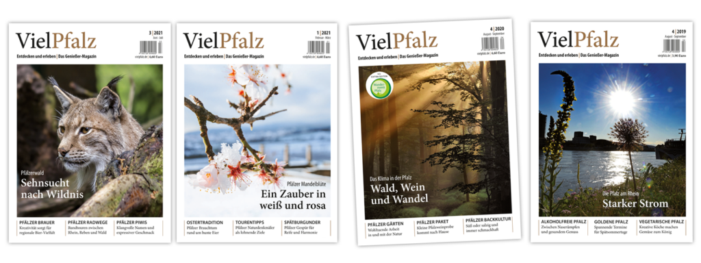 4 Cover des Magazins VielPfalz - VielPfalz. Das Genießer-Portal für alle, die noch mehr Pfalz entdecken und erleben wollen. Online und in einem hochwertigen Print-Magazin.